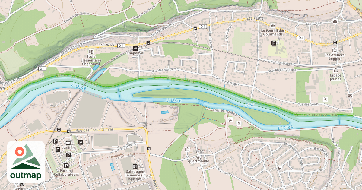 Map of Sentier du Bord de l'Oise