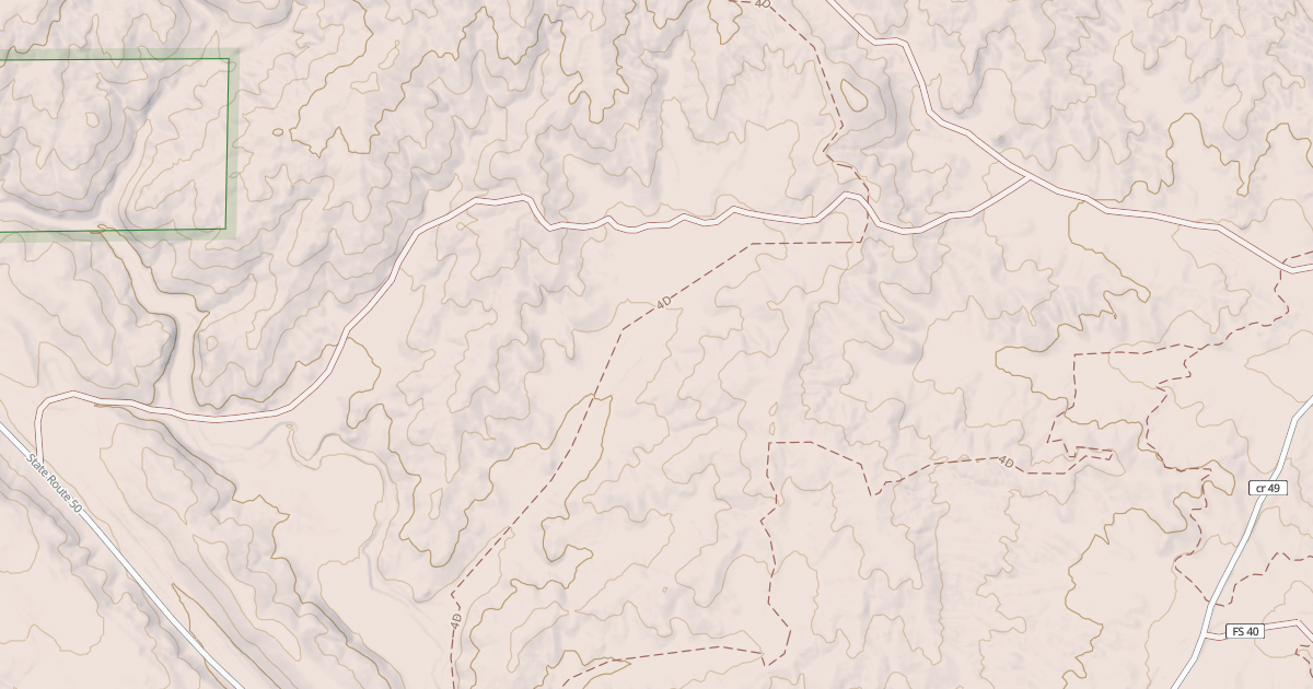 Map preview of USFS National Forest System Roads {66C1361D-EDC9-43B9-8FB8-D130F5D050A1}