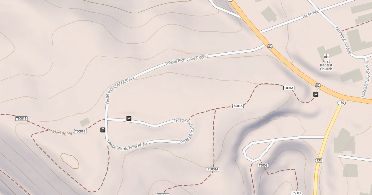 Map preview of TRESTLE PICNIC AREA