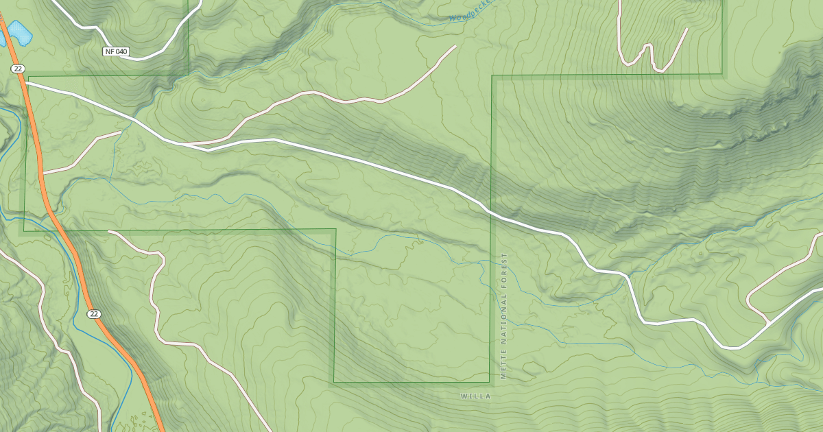 Map preview of PAMELIA CREEK ROAD