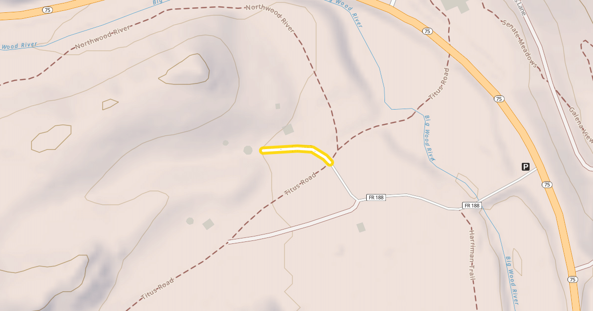 Map preview of Titus Creek Road