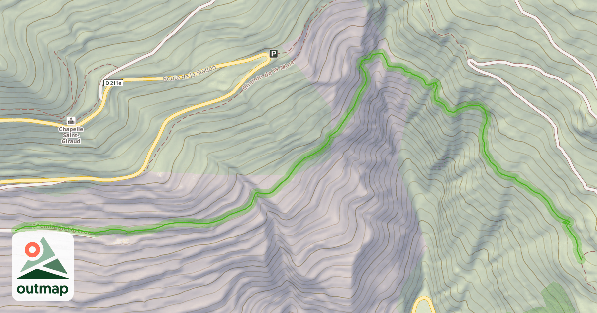Map of Chemin du Facteur