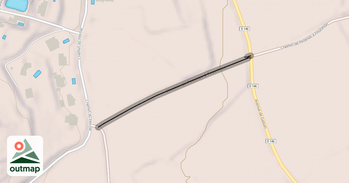 Map of Chemin de Pézenas à Fouzilhon