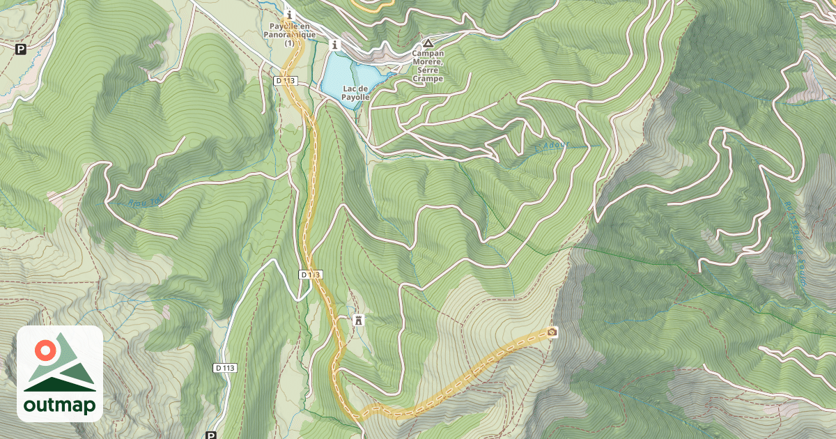 Map of Plo del Naou — Lac de Payolle - Camp Bataillé