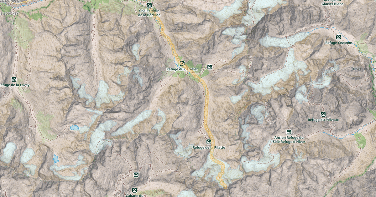 Map preview of Col des Bans — La Bérarde