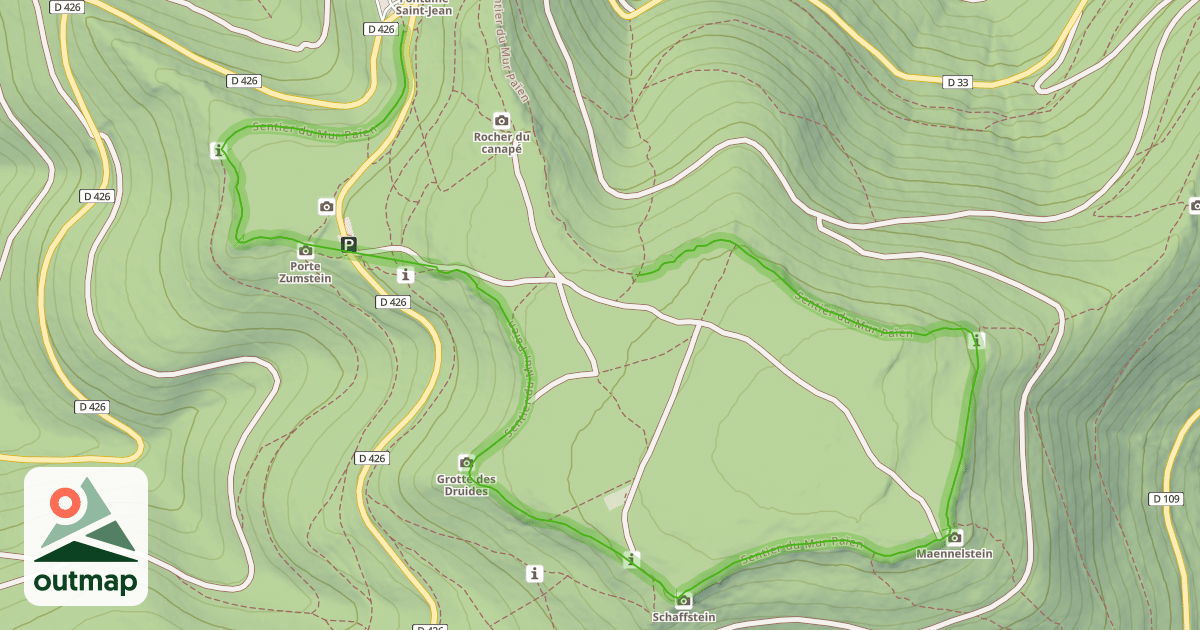 Map of Sentier du Mur Païen