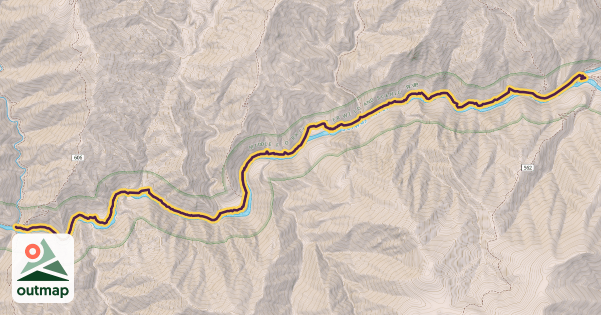 Map of Selway River Trail in Idaho
