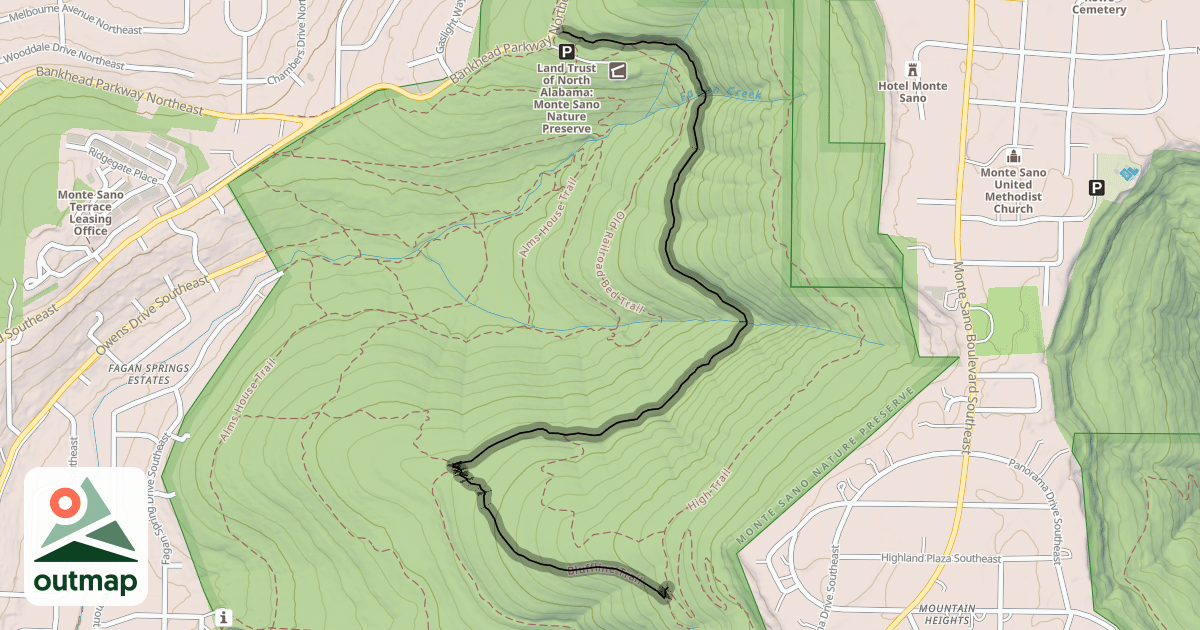 Map of Bluffline Trail