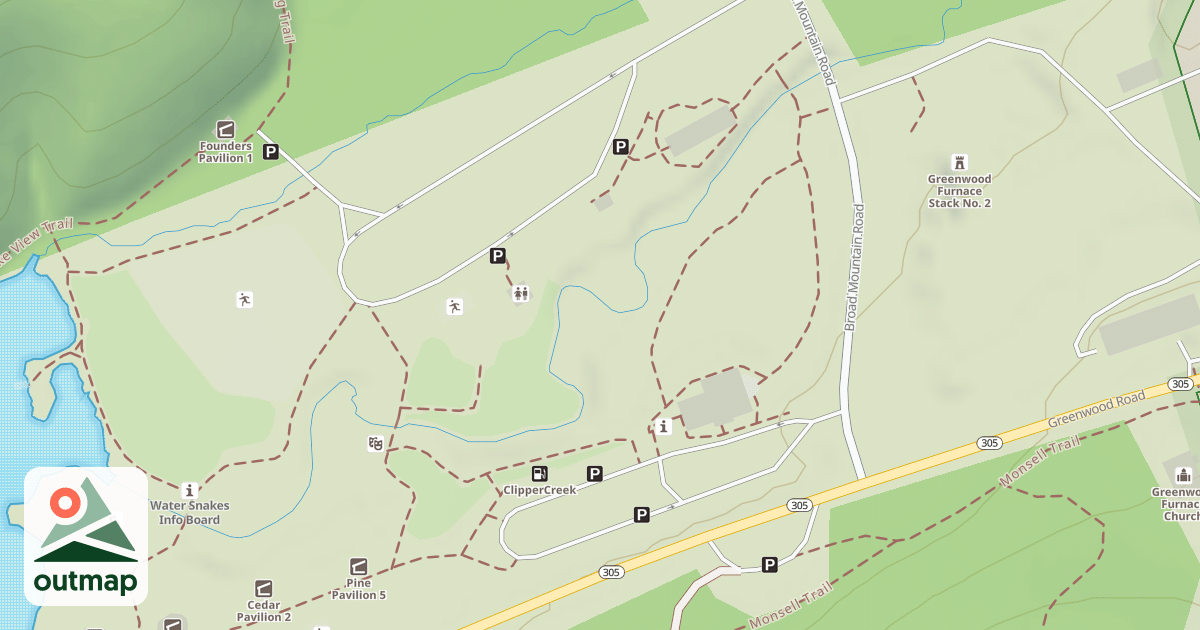Map of Greenwood Furnace State Park Trails