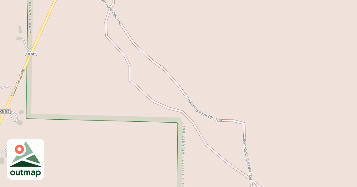 Map of Bummers Roost Trail