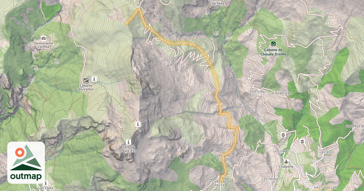 Map of la Clochuille — La Chanenche Haute