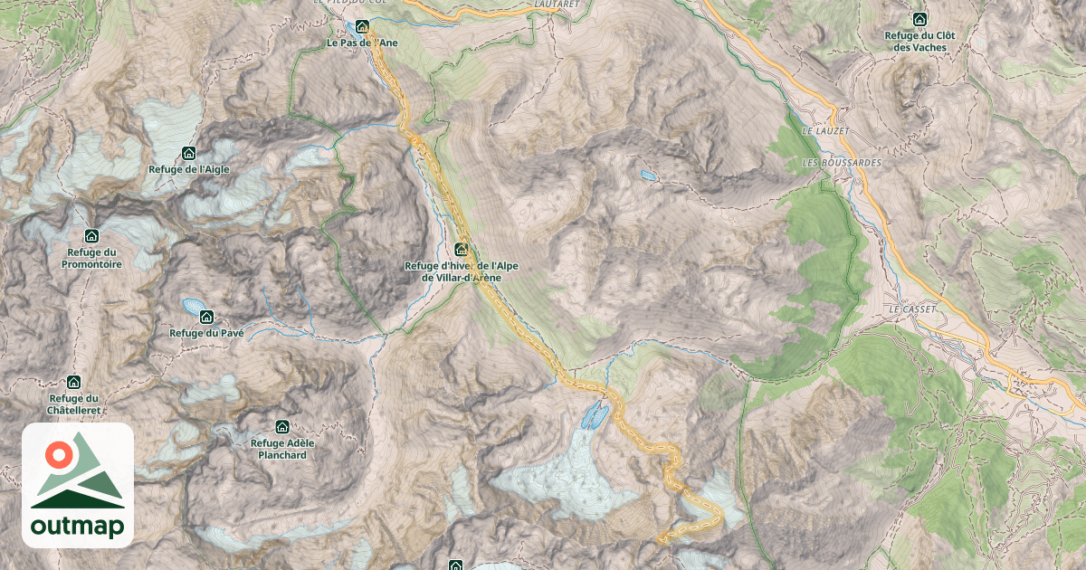 Map of Les Agneaux — Pied du Col