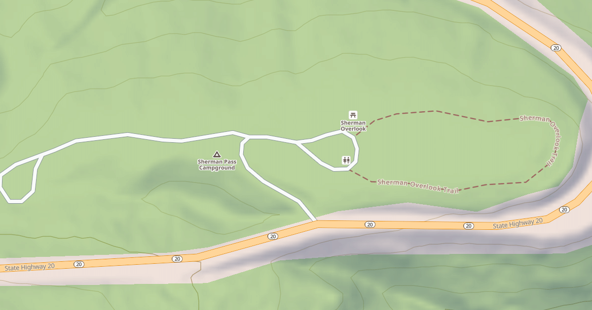 Map preview of SHERMAN OVERLOOK CAMPGROUND