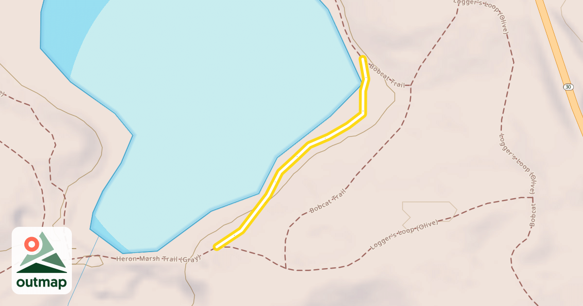 Map of Heron Marsh Trail (Gray)
