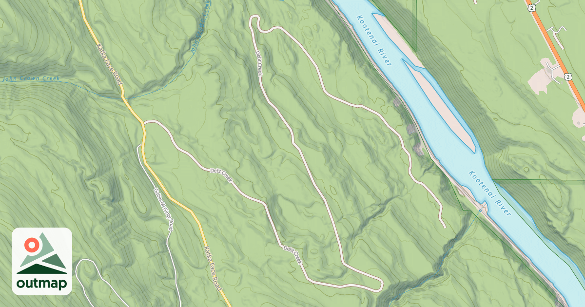 Map of DEBT CREEK