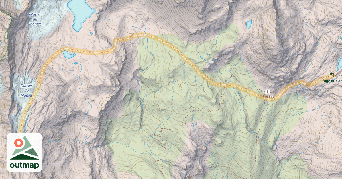 Map of Col de l'Ouille Noire — Refuge du Carro