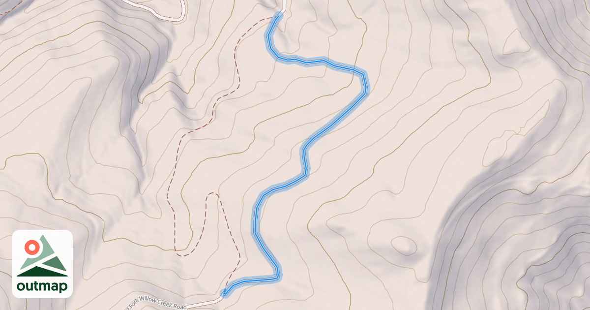 Map of Middle Fork Willow Creek Road