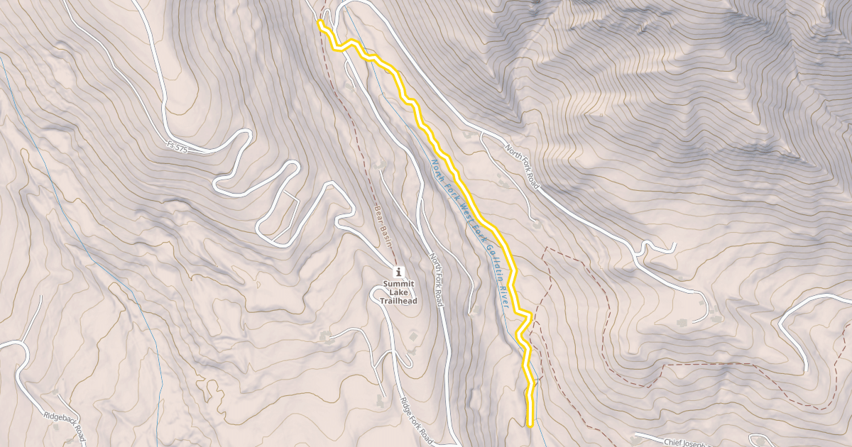 Map preview of North Fork