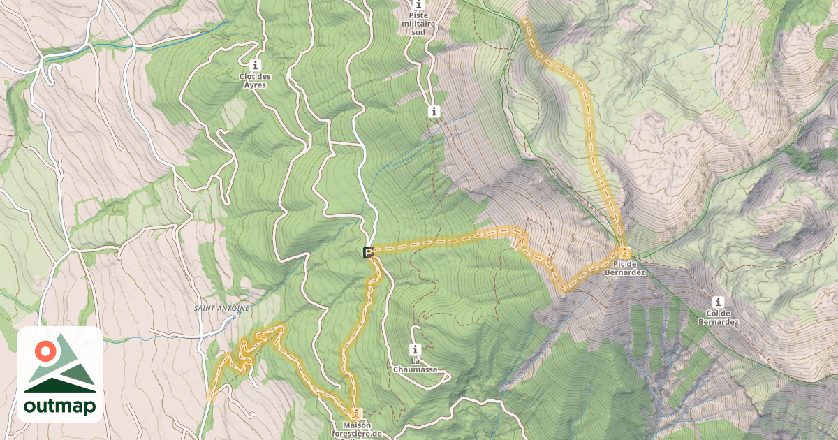 Map of Pic de Savernes — Saint-Antoine