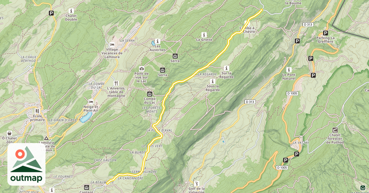 Map of Route Forestière des Forêts Monts