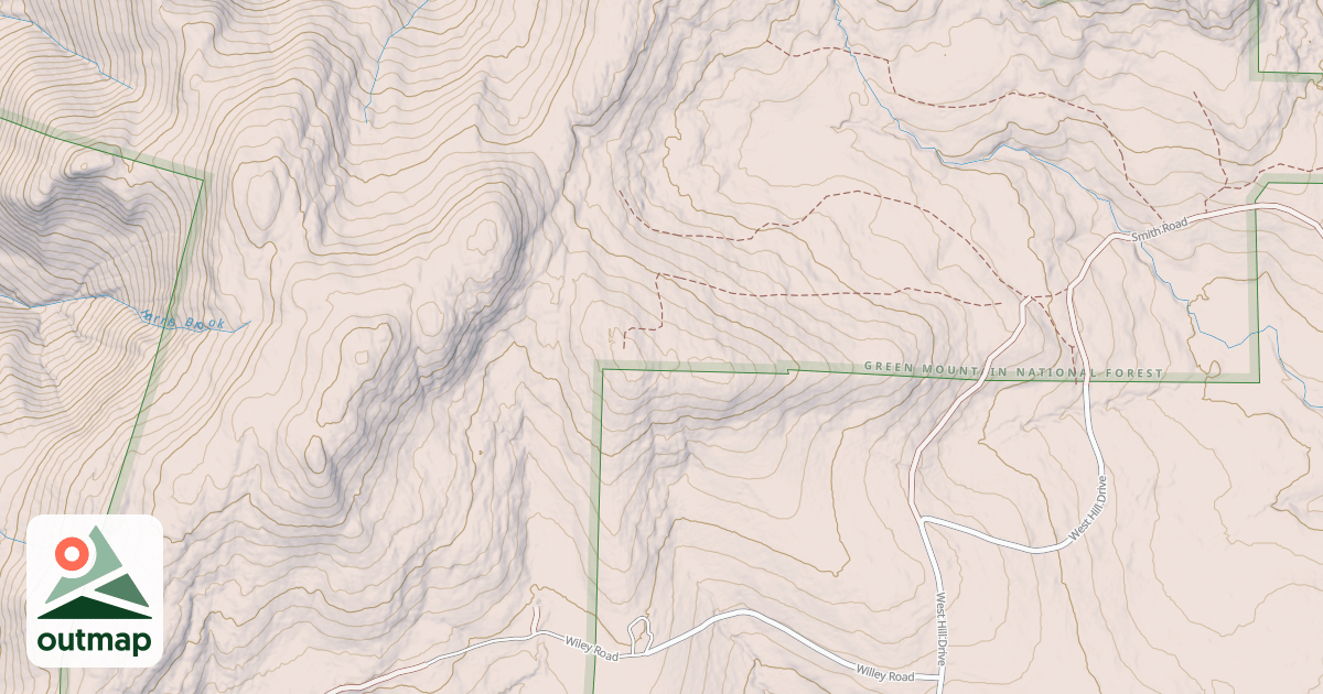Map of Wiley Mountain