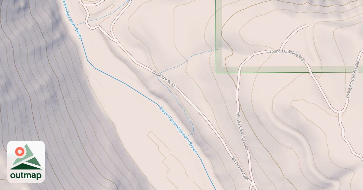 Map of BODIE FLAT ROAD