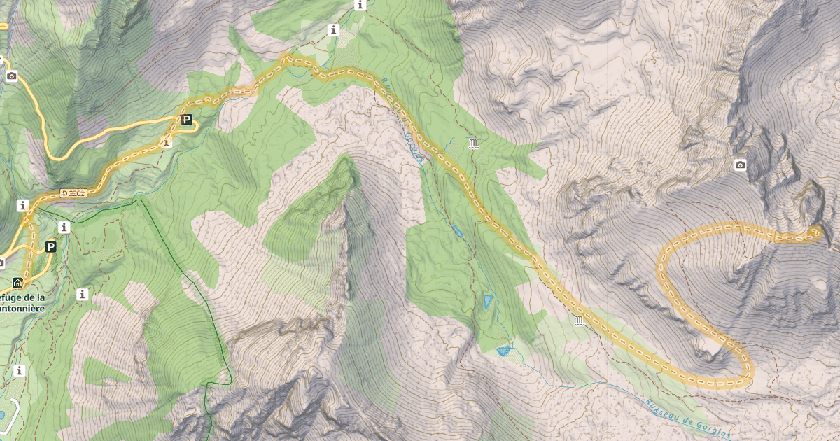 Map preview of Pointe Côte de l'Âne — Refuge de la Cantonnière