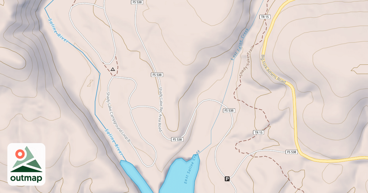 Map of SHADY LAKE RECREATION AREA