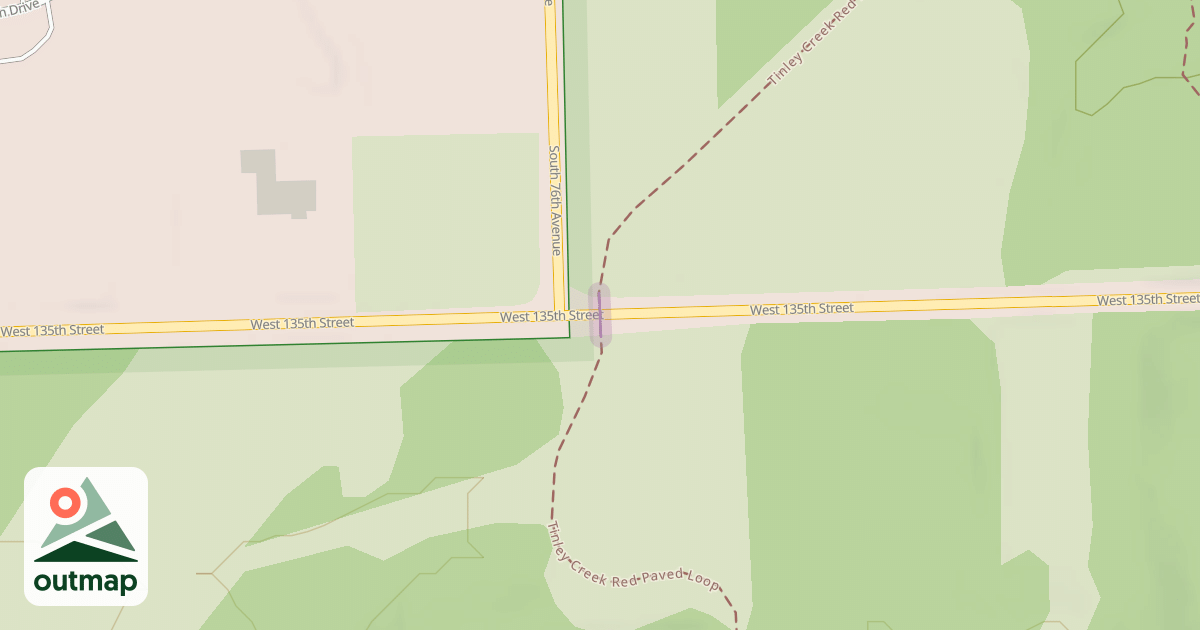 Map of Tinley Creek Red Paved Loop