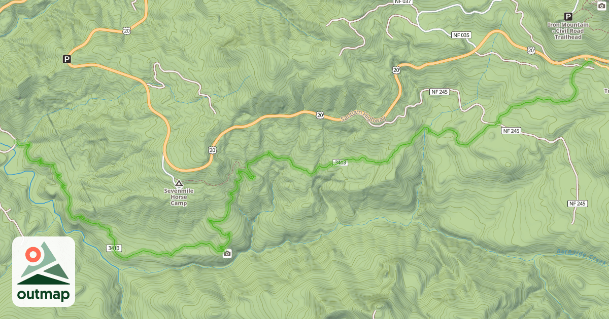 Map of Santiam Wagon Road Trail #3413