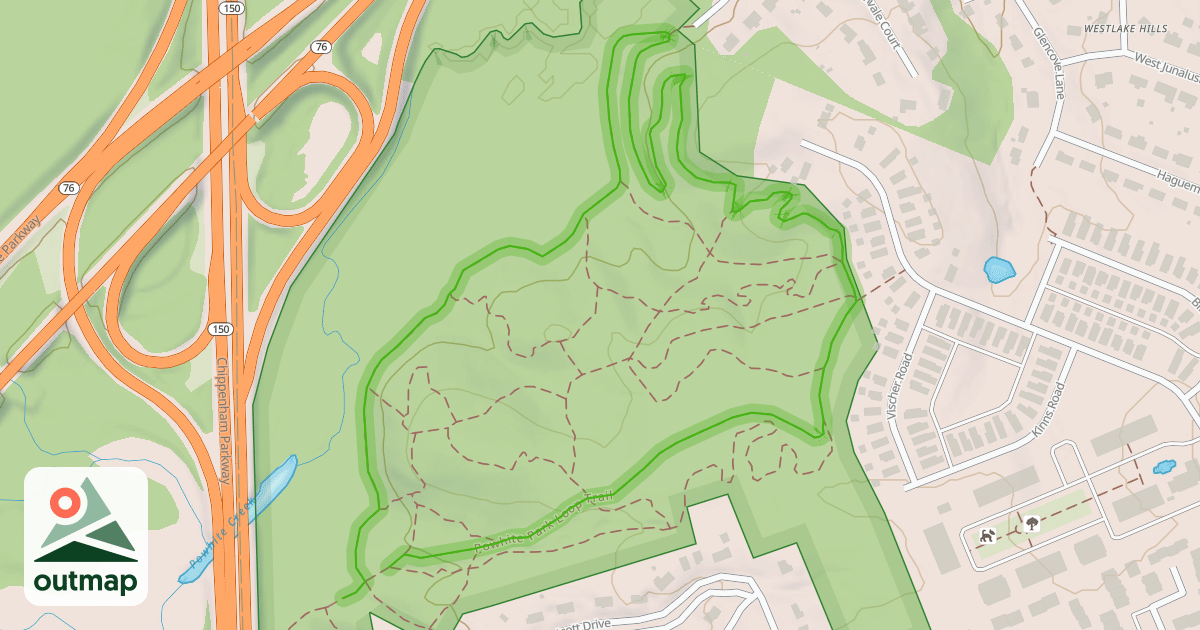 Map of Powhite Park Loop Trail