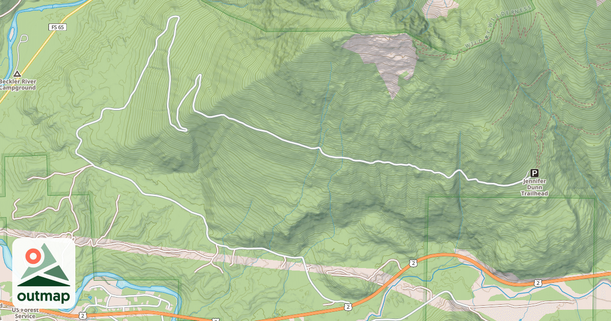 Map of BECKLER PEAK