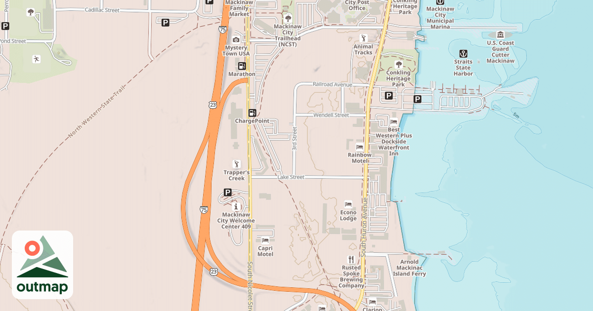 Map of North Central State Trail