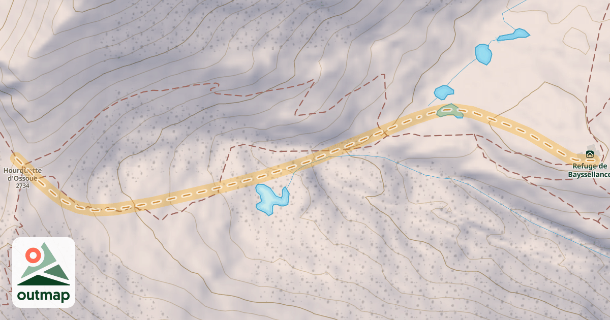 Map of Hourquette d'Ossoue — Refuge Bayssellance