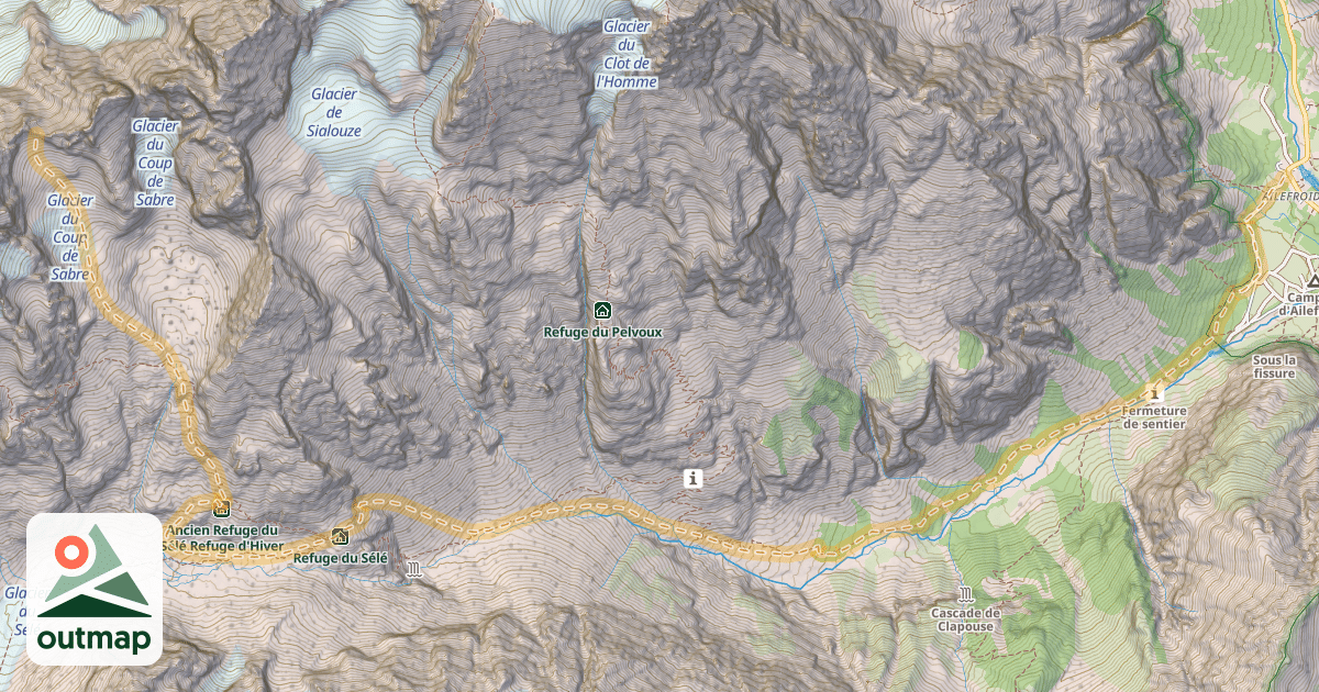 Map of Col du Glacier Noir — Ailefroide