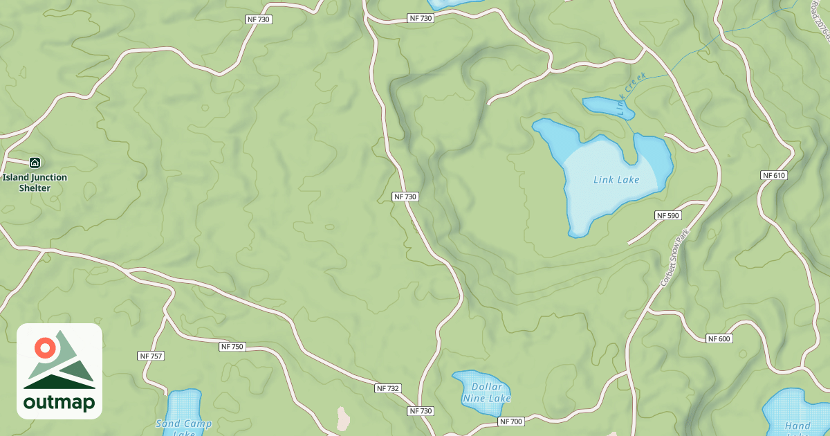 Map of Trail #4 - Link Lake Cutoff