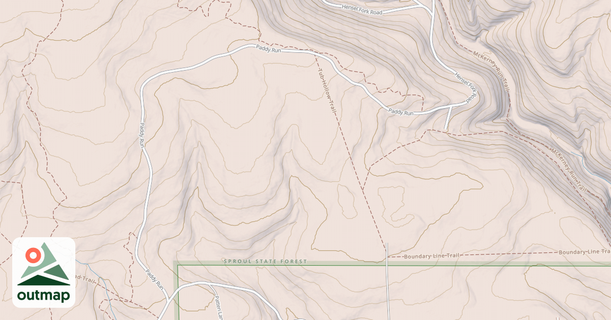 Map of Two Mile Run Snowmobile Trails