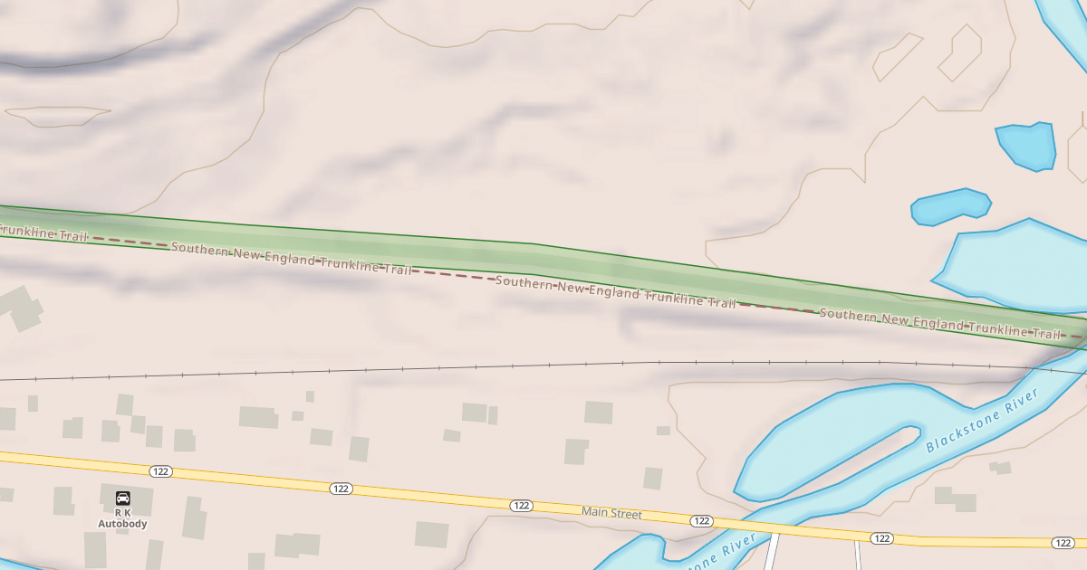 Map preview of Southern New England Trunkline Trail