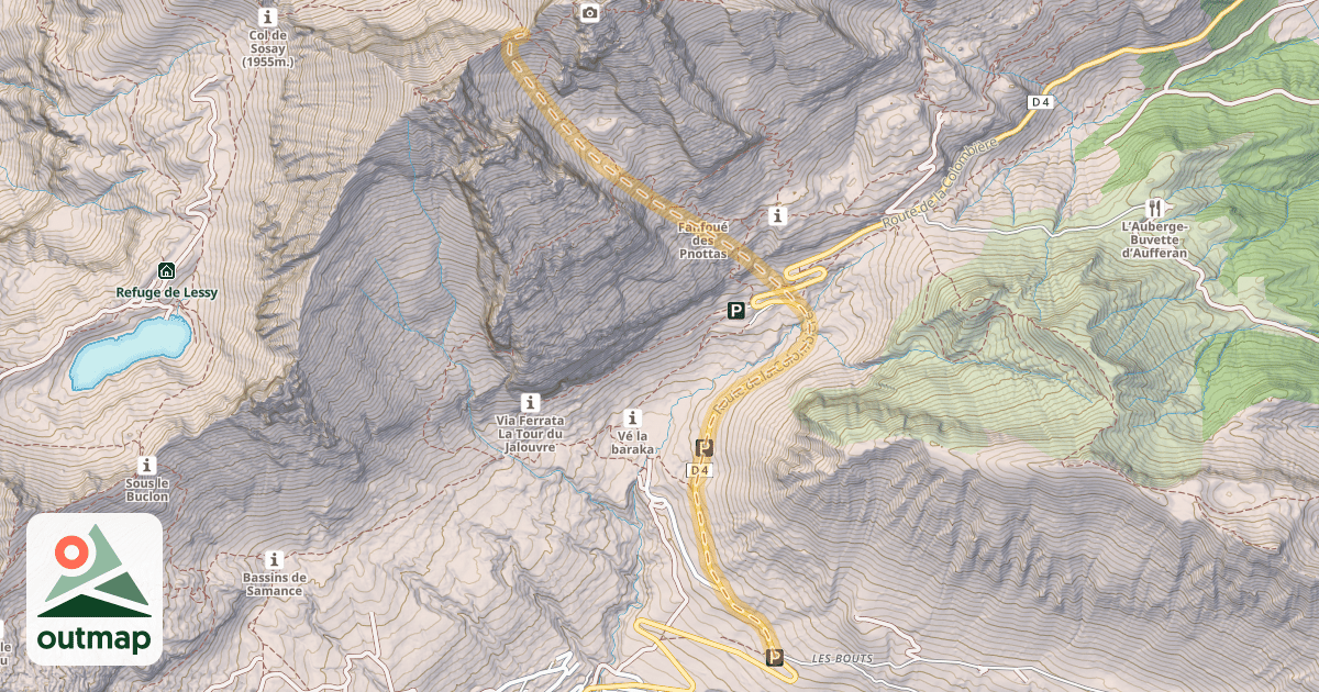 Map of Col du Rasoir — Les Bouts