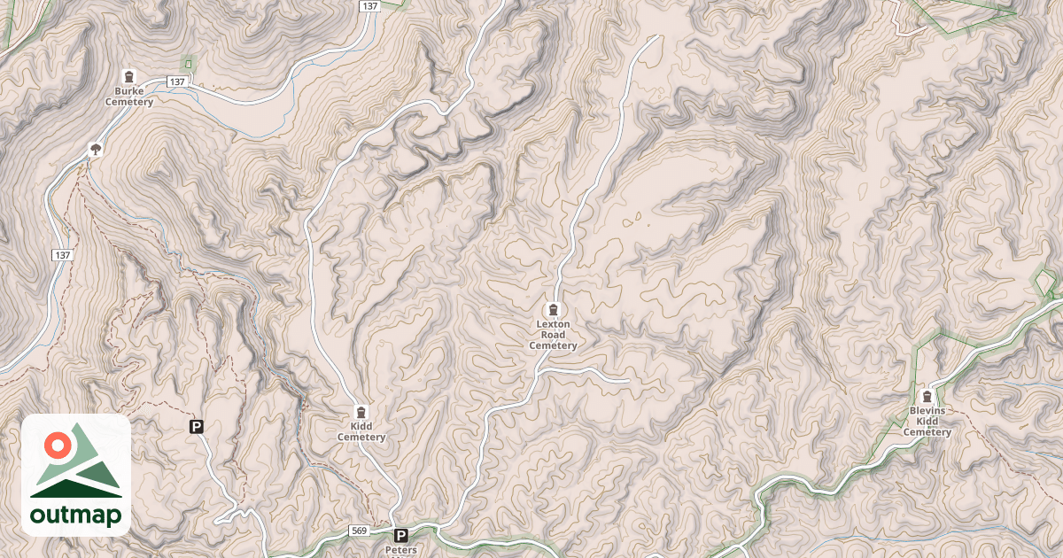 Map of LEXTON MTN.