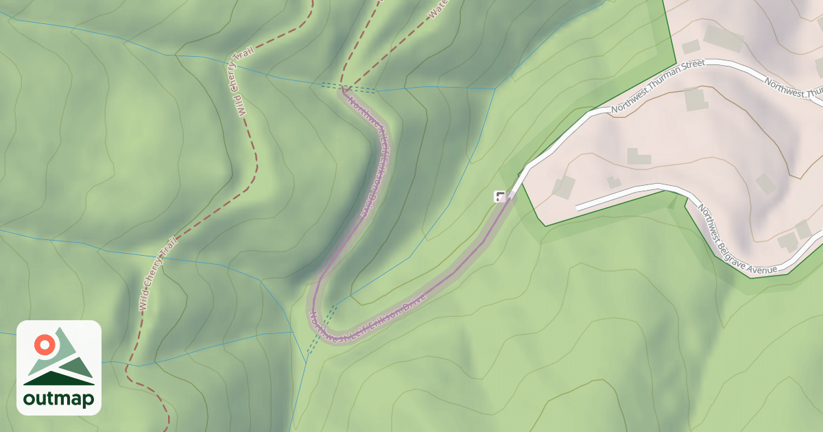 Map of Northwest Leif Erikson Drive