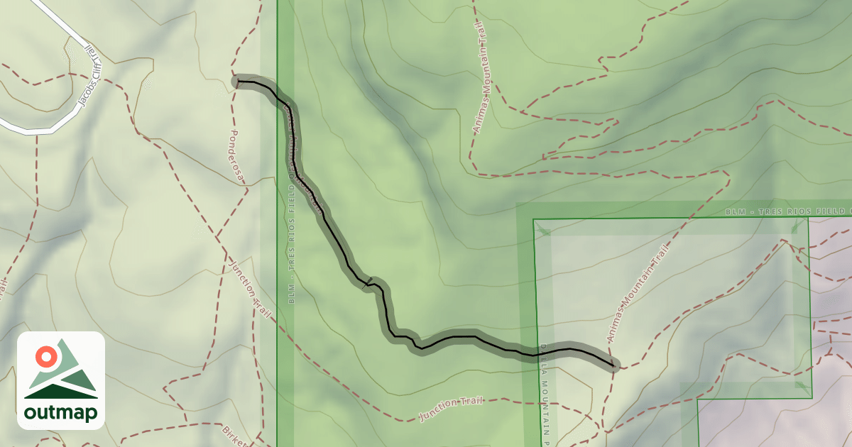 Map of Lower Animas Mountain