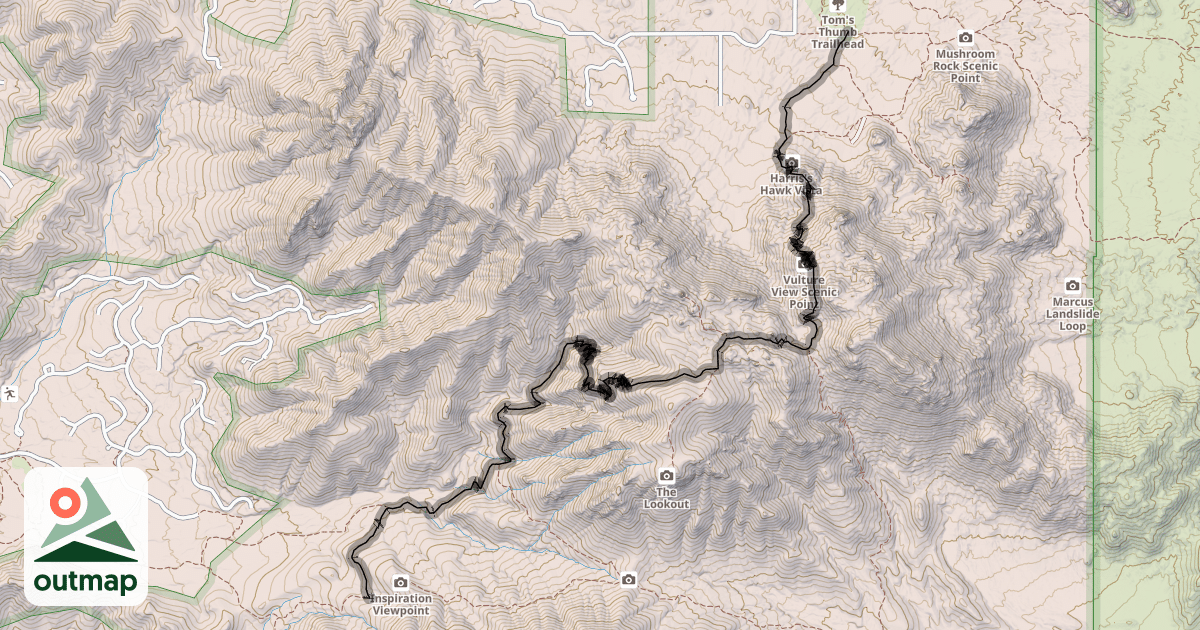 Map of Tom's Thumb Trail