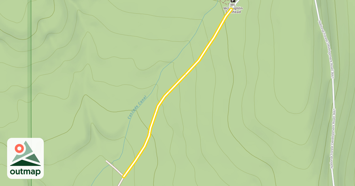Map of National Forest Development Road 3650