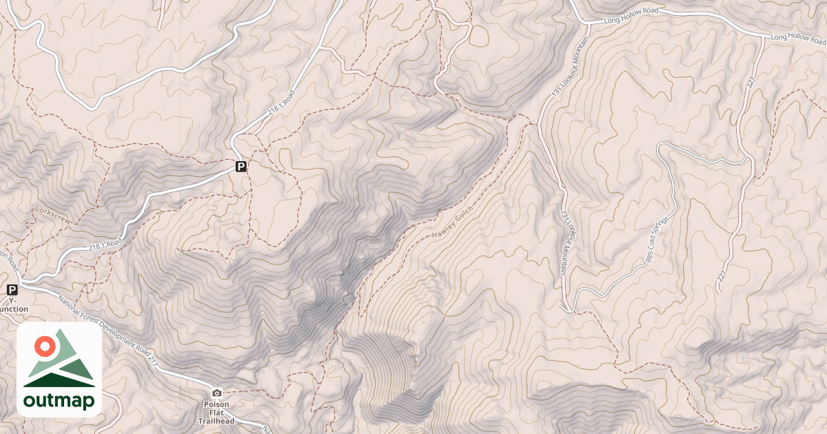 Map of Hawley Gulch
