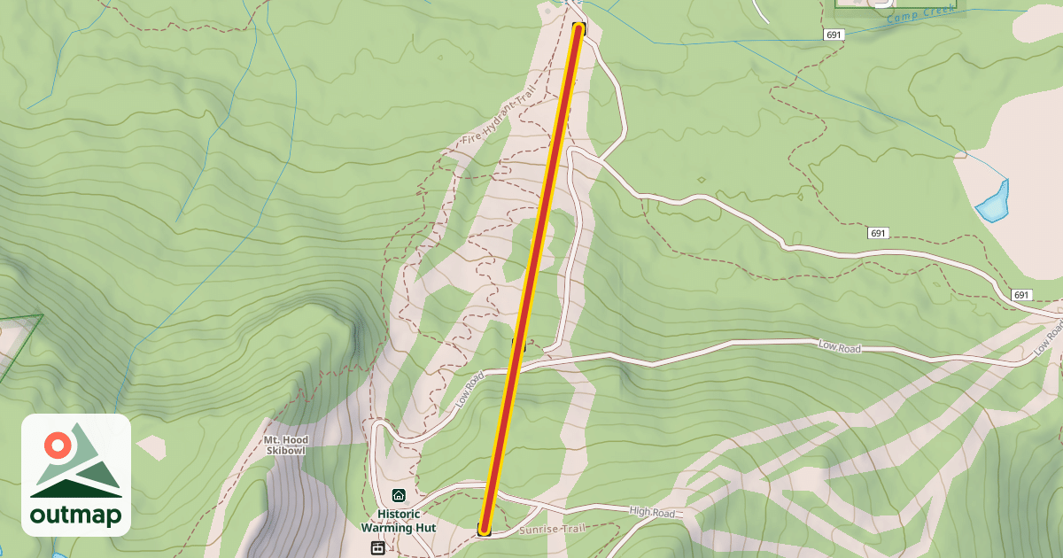 Map of Lower Bowl Chair Lift