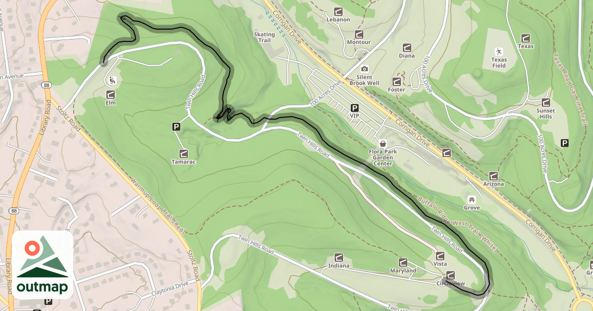 Map of Warmup Loop Trail [Red]