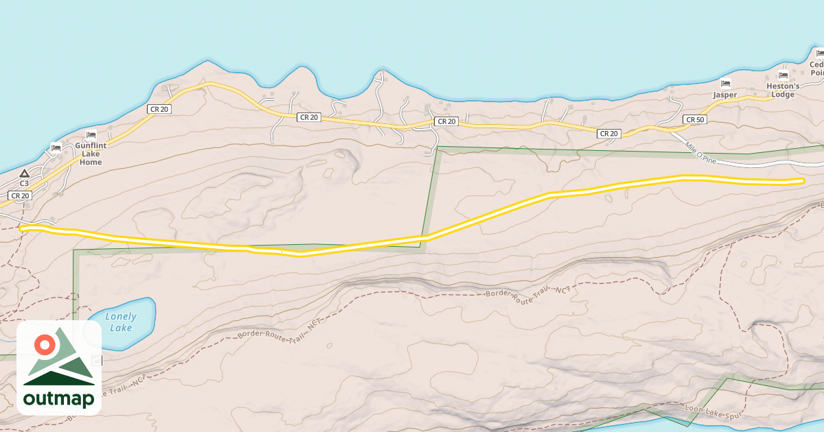 Map of Amperage Run Ski Trail