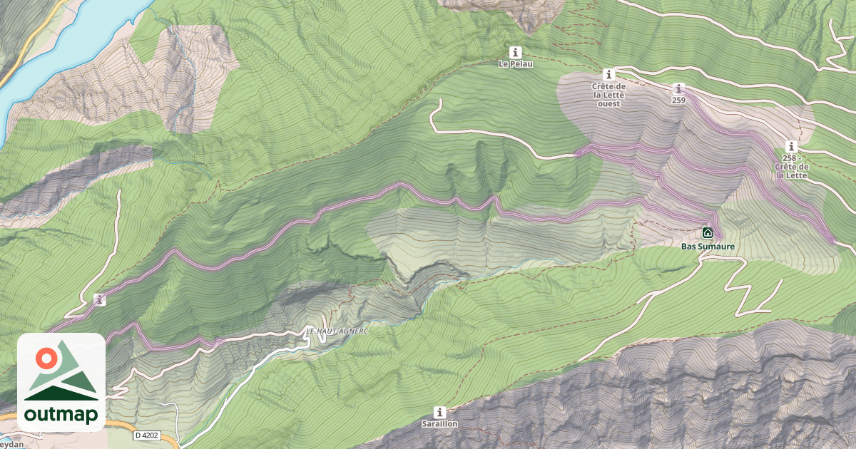 Map of Piste forestière de Sumaure
