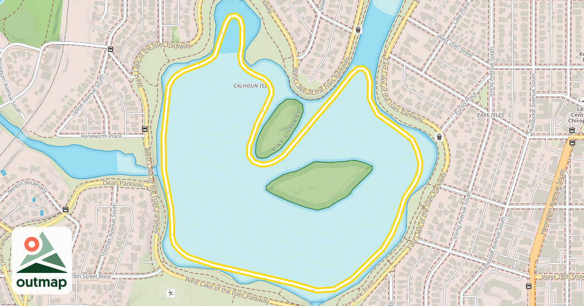 Map of Lake of the Isles Trail